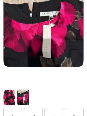 Trina Turk Black Dress with Fuchsia Floral Print